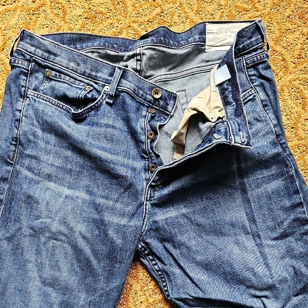 Rag & bone Men's Indigo Straight Jeans